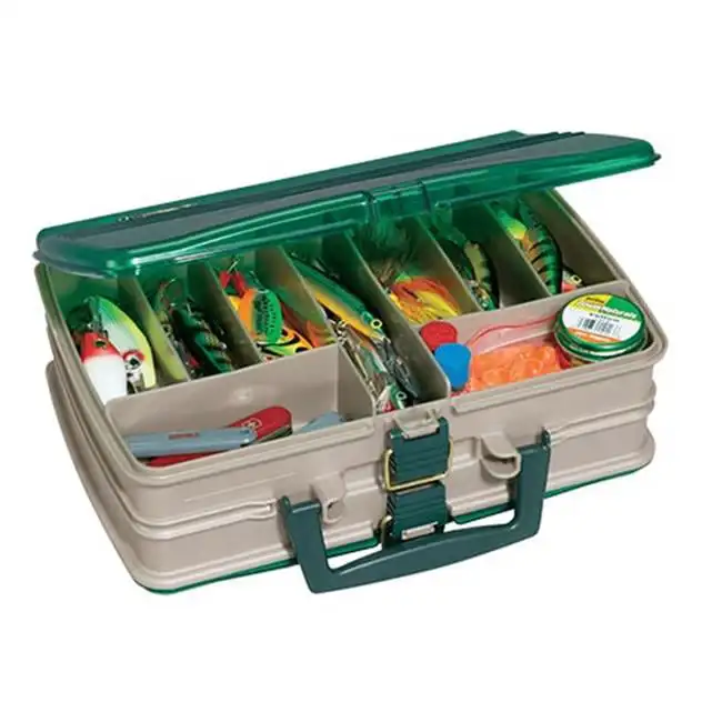 

Synergy Double Sided Fishing Satchel Tackle Box, Green / White