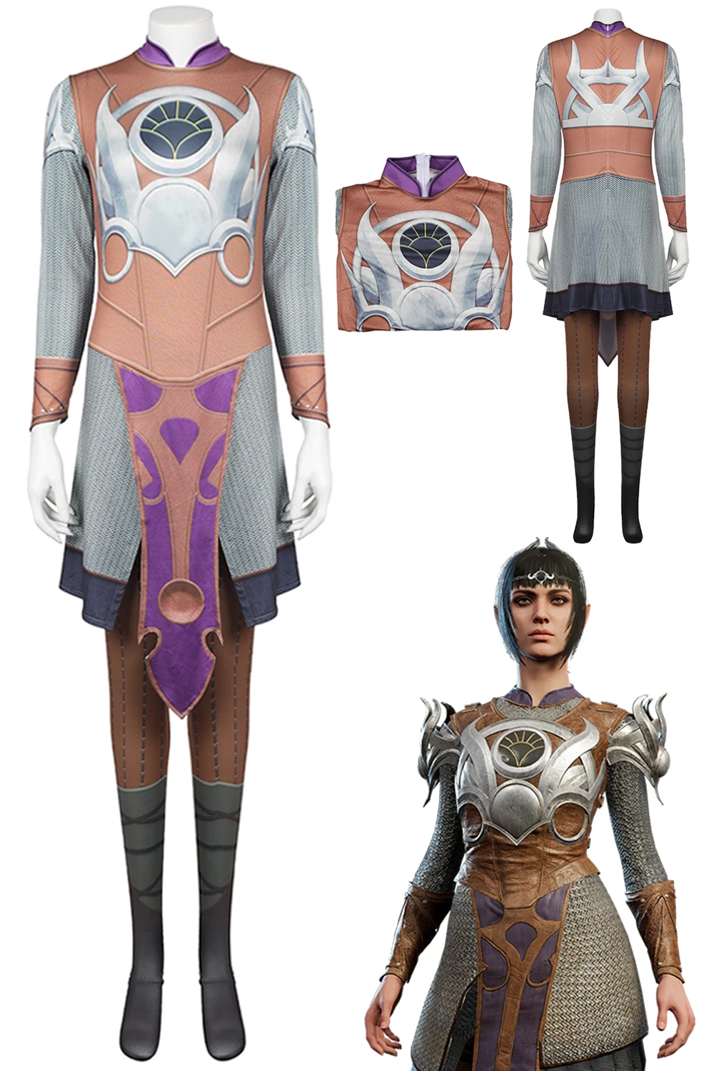 Shadowheart Косплей Фэнтези Толстовка Комбинезон Игра Balder Gate Костюм Одежда Хэллоуин