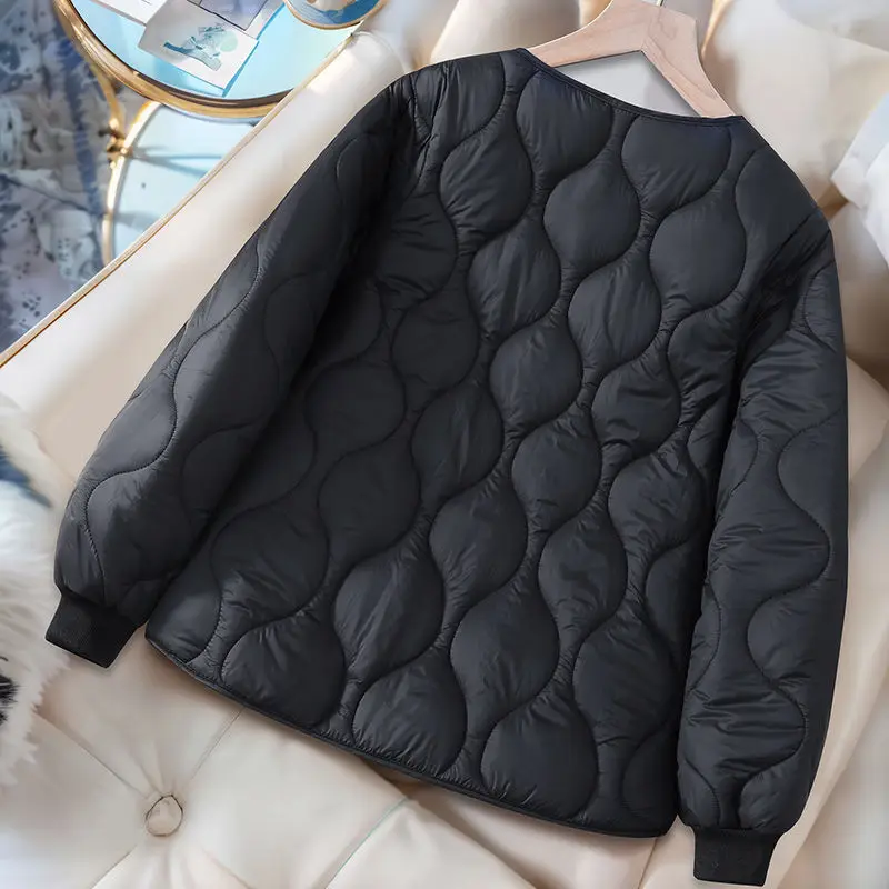Новинка 2025 осенне-зимние парки тонкая короткая стеганая куртка женская модная