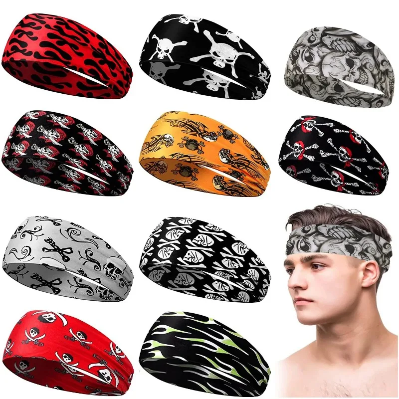 

Halloween Headband Print Skull Spiderweb Pumpkin Pattern Sweat Absorption Yoga Running Headbands for Women Hair Accessories