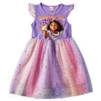 2022 disney encanto girls cartoon print childrens prom princess dress cute rainbow party birthday gift cosplay costume