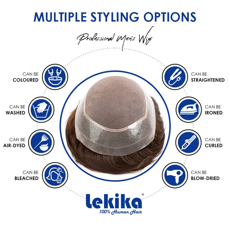 Мужской парик Lekika моно 100% натуральные волосы