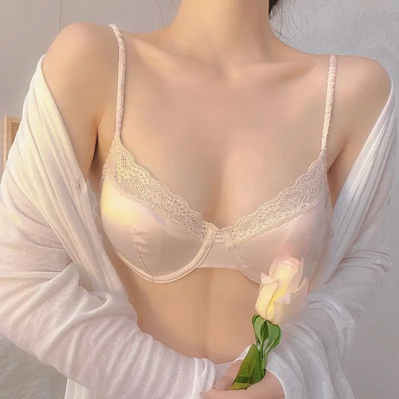 Французское атласное сексуальное кружевное тонкое нижнее белье комплект с