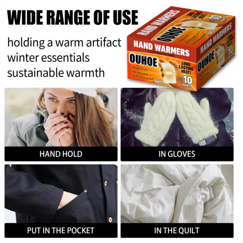 

10/40Pc Body Hand Warmer Sticker Self Adhesive Lasting Heat Patch Safe Hand Feet Warm Paste Pad Heating Warming Products 10x13cm