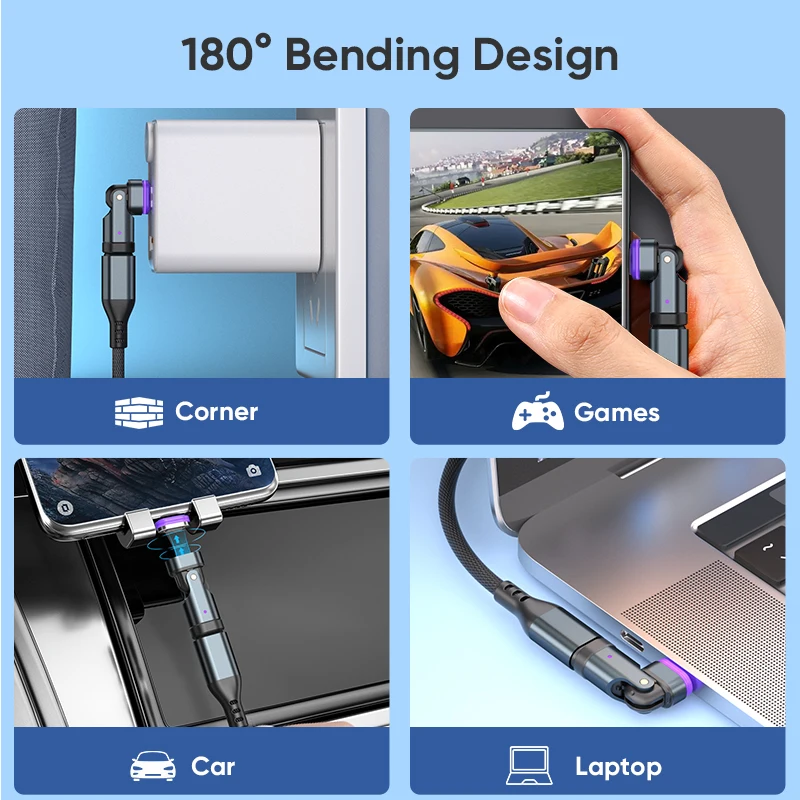 AUFU 16-контактный USB-адаптер C к Type Магнитный OTG-адаптер PD 240 Вт для быстрой зарядки