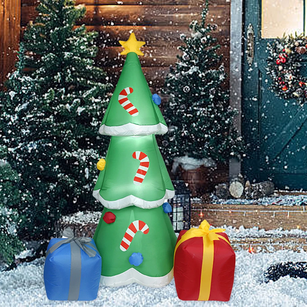 

6ft Christmas Inflatable Christmas Tree With Gift Boxes Outdoor Decorations For Garden Lawn Yard Decorations