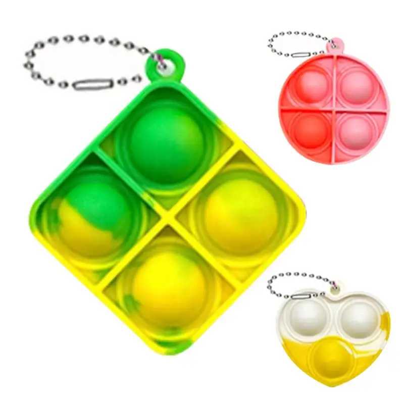 

Mini Keychain Push Bubbles Children Comforting Toy Tricky Fidget Toy Keychains Push Bubbles Stress Relief Squeeze Toy