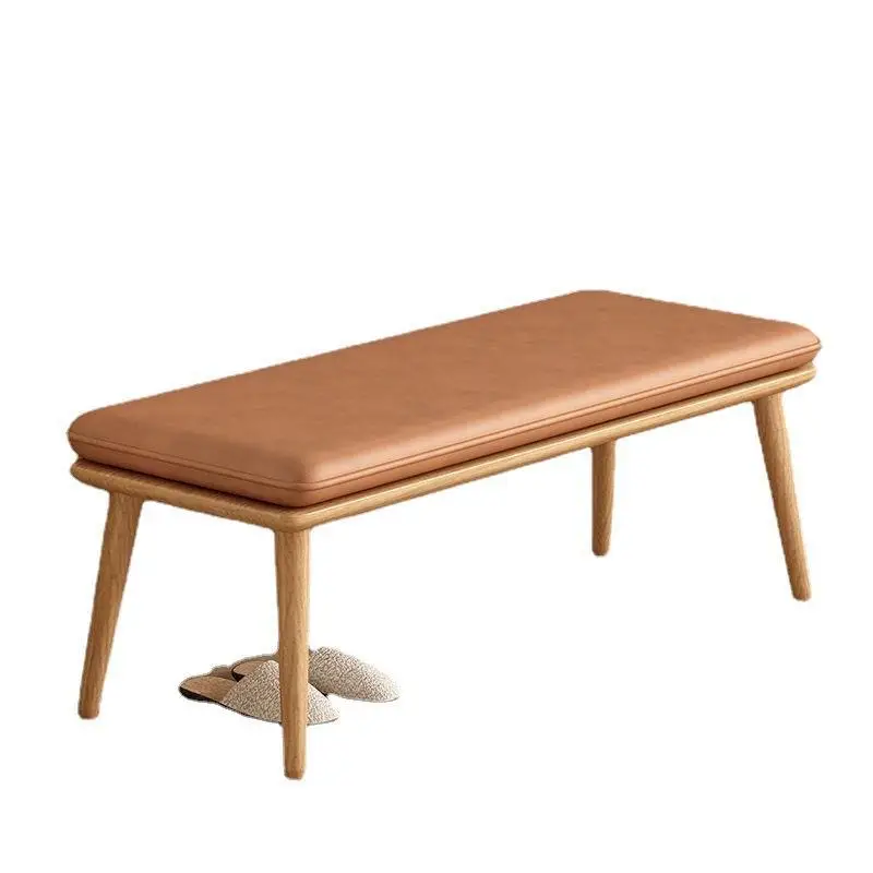 

2023 Year Aoliviya Official New Nordic Solid Wood Light Luxury Shoe Changing Stool Modern Minimalist Faux Leather Home Bench Liv