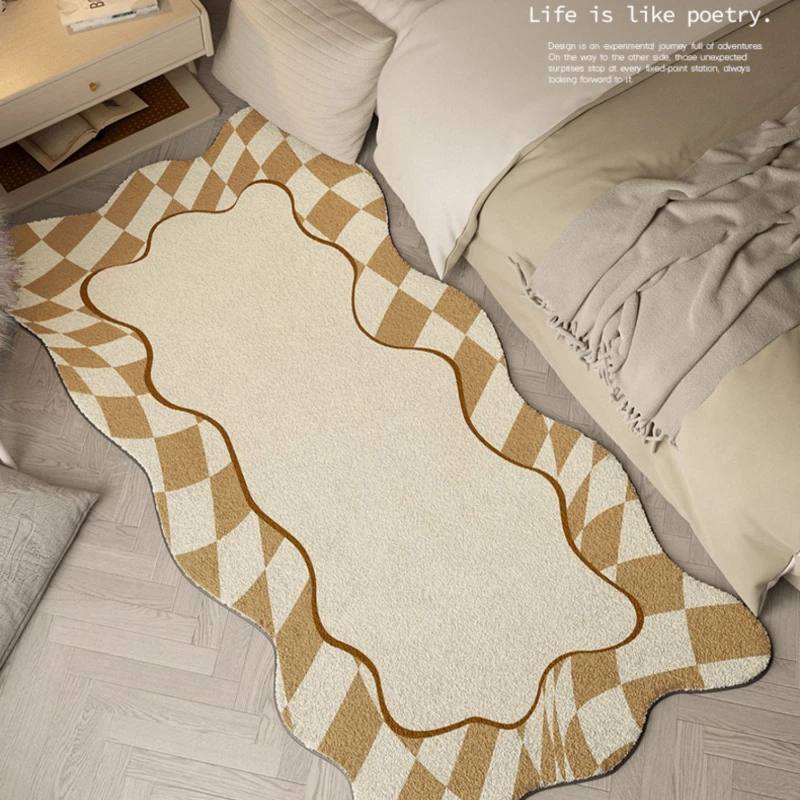 

Ковры для детской спальни прикроватный гостиной домашний декор Модный милый витой клетчатый Мягкий Полиэстер Длинный