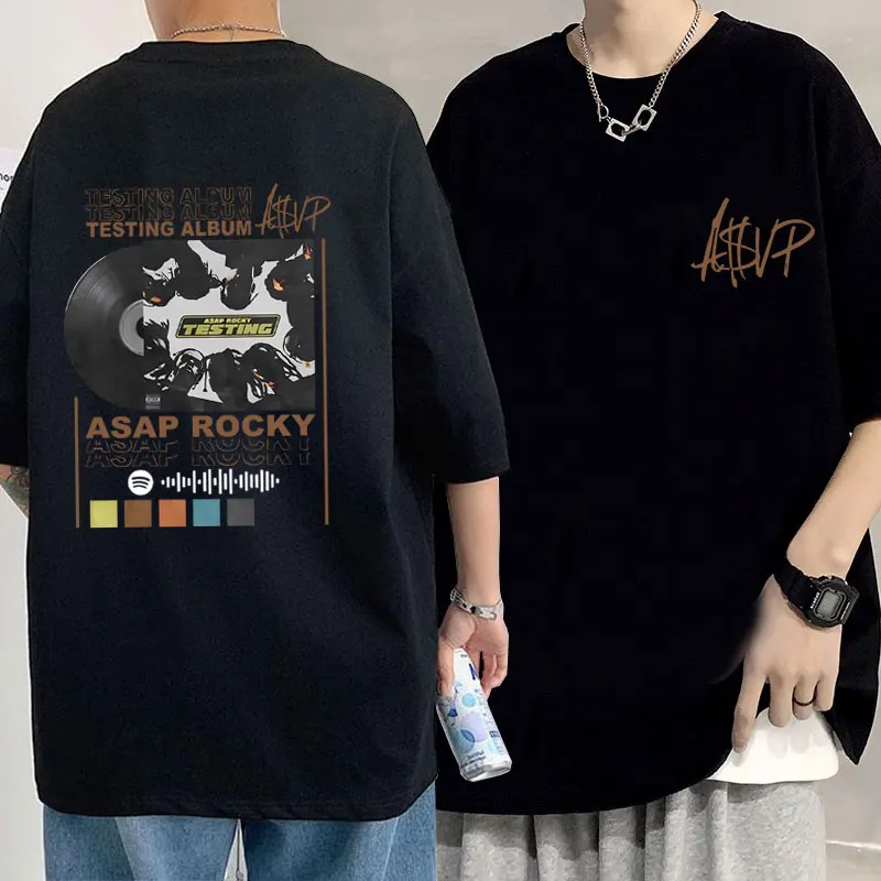 

Hip Hop Rapper Asap Rocky Testing Album Double Sided Print T-shirt Summer Men Women High Quality Tshirt Male Short Sleeve Tees
