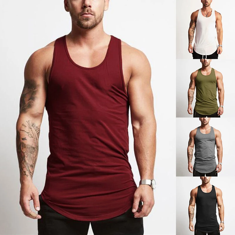 

Mens Gym Training Vest Fitness Singlet Workout Muscle Bodybuilding Tank Tops Tees Tank Tops Vest Tunic T-Shirt Muscle Singlet