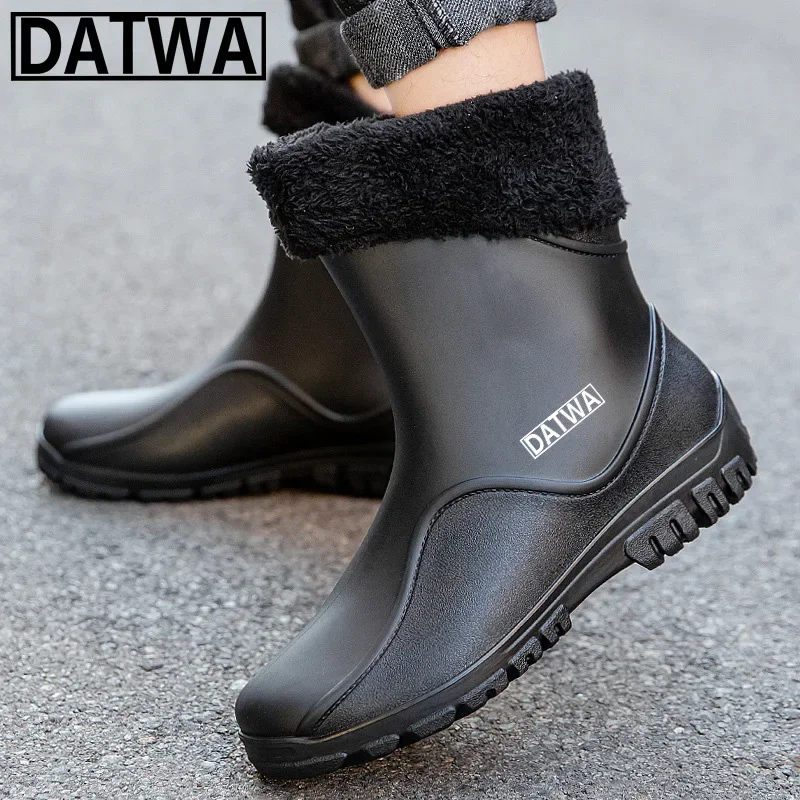 

2023 Datwa Men's Fishing Shoes Rain Boots Outdoor Anti Slip Waterproof Rubber Shoes Fashion Work Waterproof Shoes