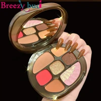 matte eyeshadow palette with mirror long lasting waterproof glitter highlight blush eye shadow shiny eye shadow eye pigments