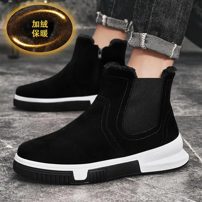 

Мужские зимние ботинки на флисовой подкладке, с меховой подкладкой