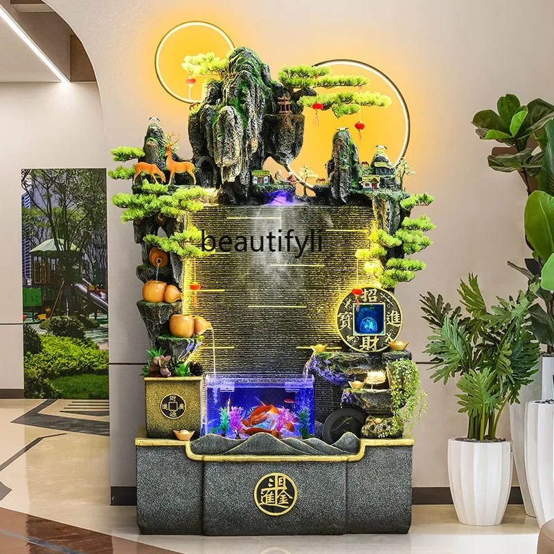 Водная занавеска в китайском стиле настенная каменистая Циркулирующая вода для