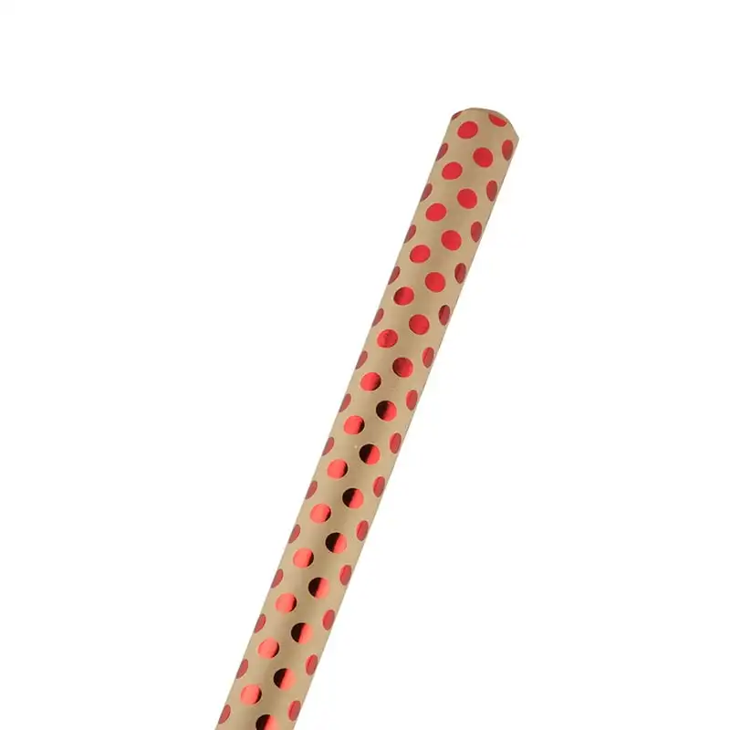 

Christmas Wrapping Paper with Red Polka Dots, 25 Sq. ft., 1/Pack