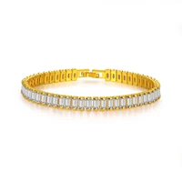 high quality cubic zirconia necklace bracelet set full chain rapper necklaces bracelet for men women hip hop jewelry