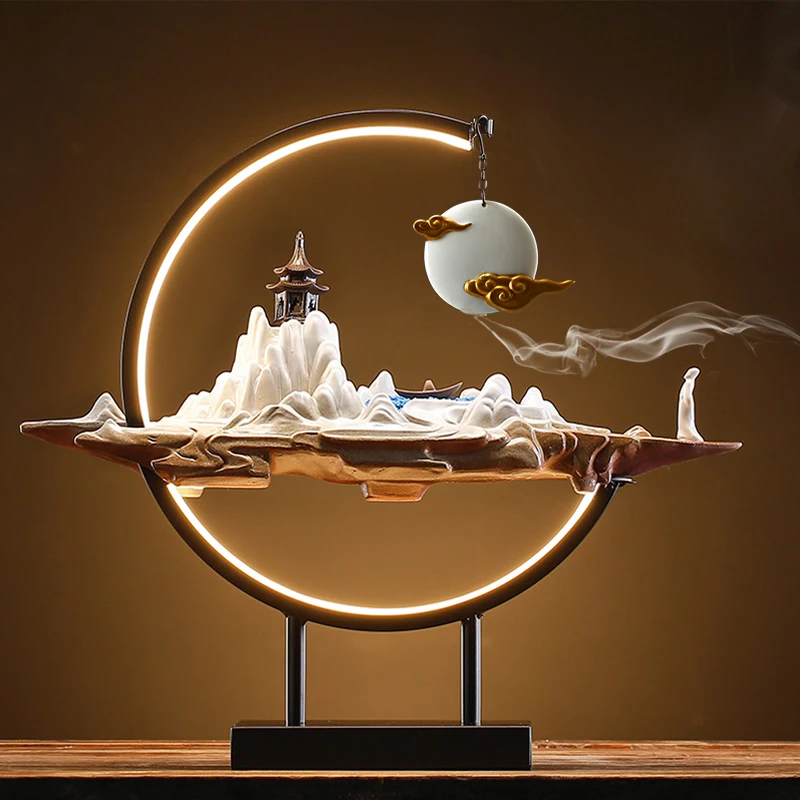 

Gas Backflow Incense Burner Waterfall Smoke Humidifier Holder Incense Burner Home Decor Comfort Porta Incienso Diffuser AA50IB
