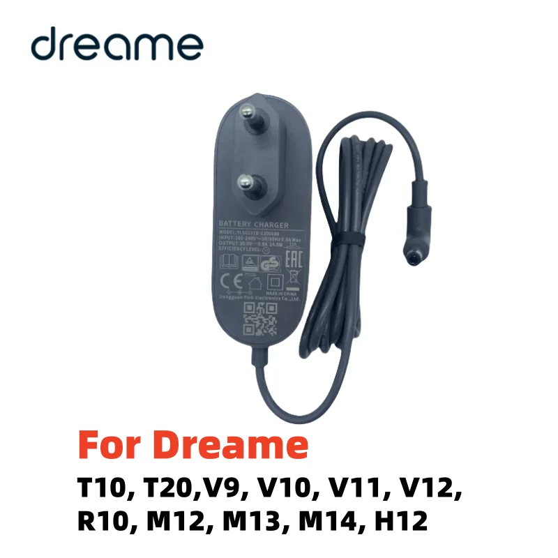 

Оригинальный зарядный адаптер с вилкой европейского стандарта для Dreame T10, T20, V9, V10, V11, V12, R10, M12, M13, M14, H12, зарядное устройство для пылесоса