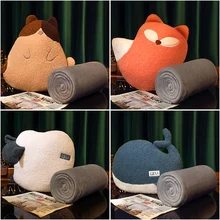 Pillow and Comforter Cartoon Thick Blanket Car Pillow Two In One Home Office Nap Cushion (2)