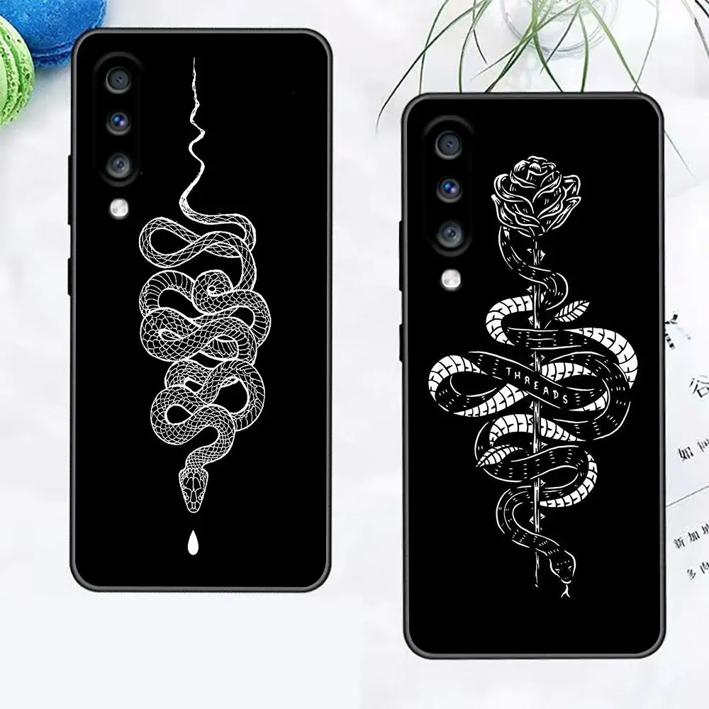 

Black Mamba Snake Tattoo Case For Samsung M52 M51 M32 Note 20 10 Plus 9 8 Ultra 5G M62 M33 M31s M31 M30s M22 M21 M12 M11 Case