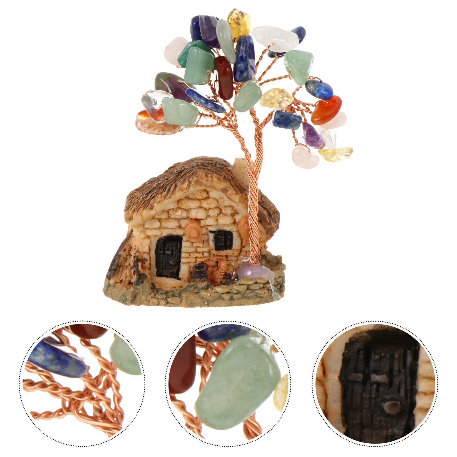 

Natural Home Decor Crystal Money Tree Life Ornament Stone 4X6.5CM Colorful Decoration Miss