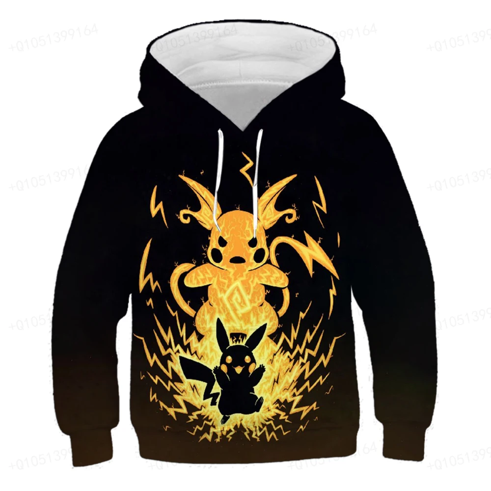 

Boys' cute hoodie Pikachu 3D printed children's top autumn and winter clothes pocket monster series children's sweatshirt hoodie