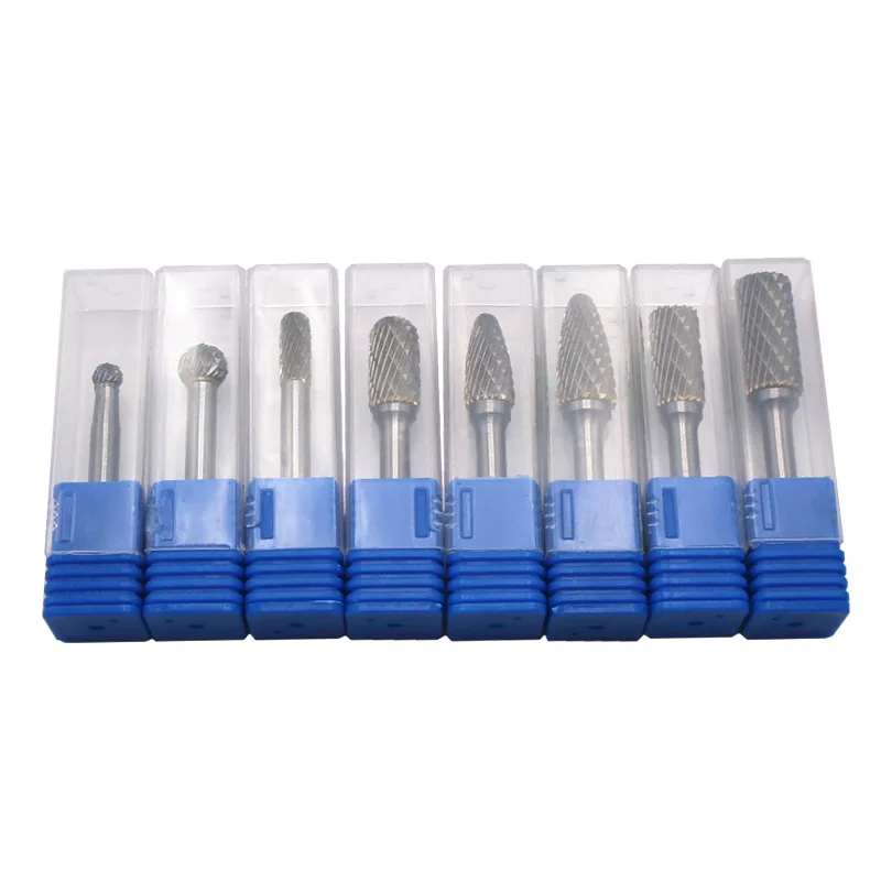 8 Pcs/set 6mm-12mm Tungsten Carbide Burr Bit CNC Engraving 1/4&quot Rotary Cutter Files Hot Sale |