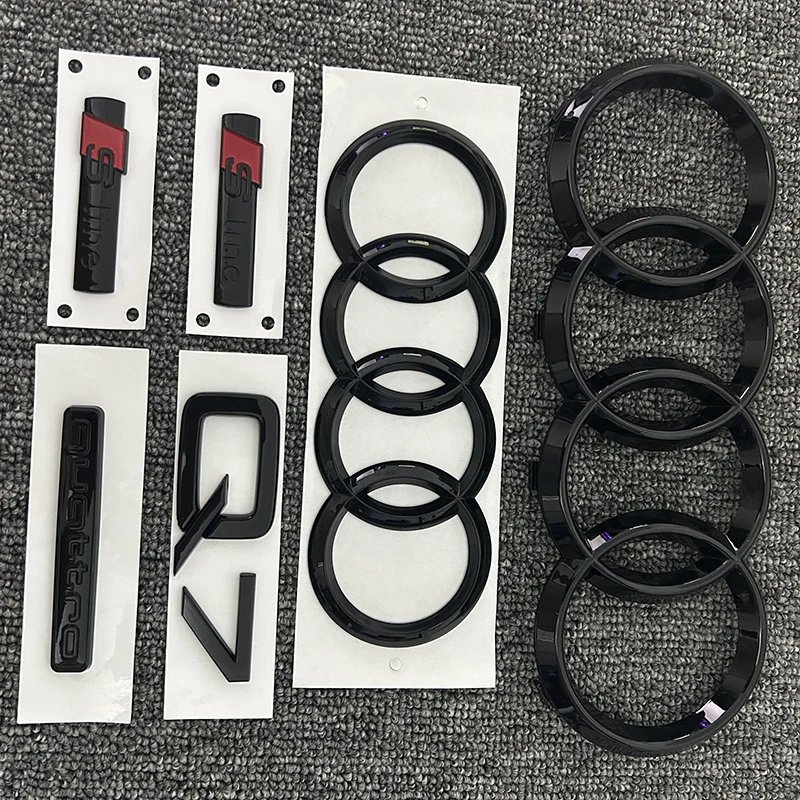 2 шт. 4 кольца с логотипом черный АБС-пластик эмблема переднего гриля значок на