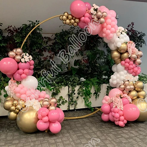 

245pcs Macaron Pink Happy Birthday Latex Matte Balloon Party Wedding Backdrop Events Arch Baby Shower White Decor Atmosphere