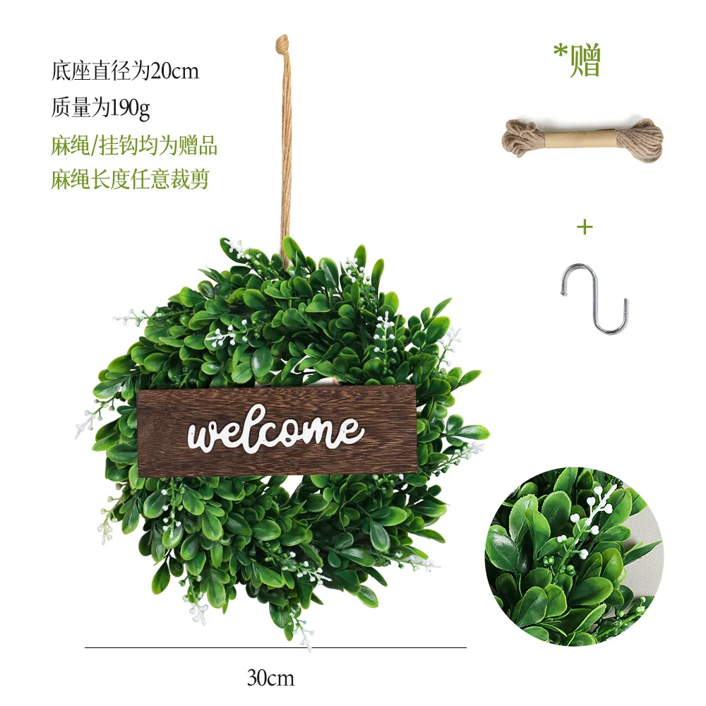 

Искусственный венок на стену, настенный Рождественский венок с имитацией роз и дверей