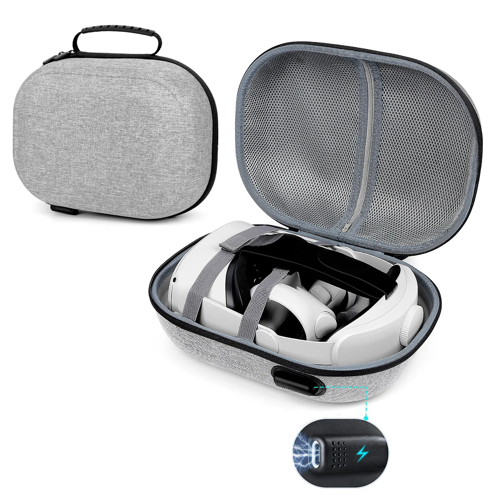 

Case With Charging Port For Quest2 Elite Strap VR Headsets And Touch Controllers Anti-Drop Hard Carrying Case Gaming Accessories