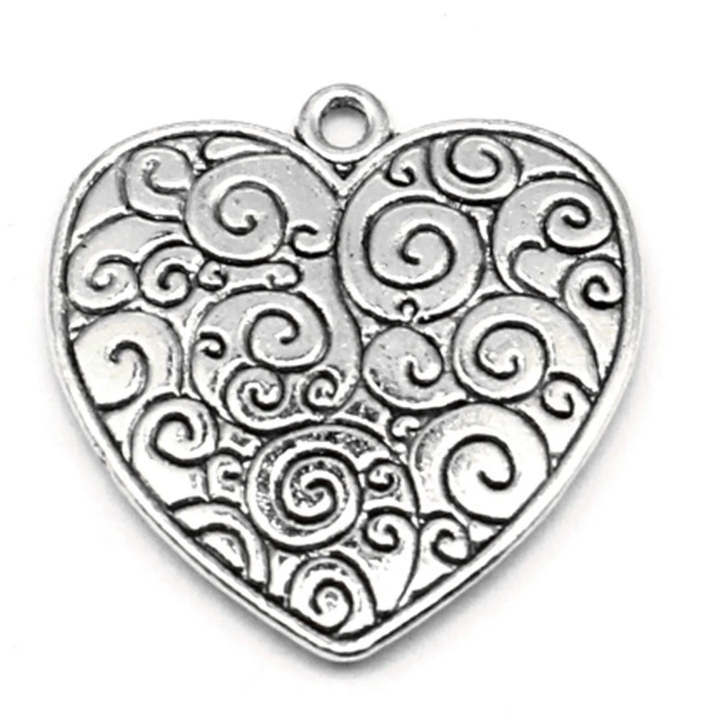 

30pcs Wholesale Jewelry Lots Peach Heart Charms Pendant Supplies For Jewelry Materials 23x24mm