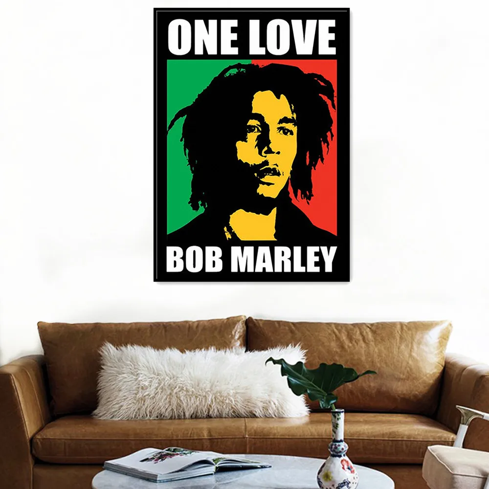 

ONE LOVE BOB MARLEY Rock Posters and Prints Reggae Music Canvas Paintings Wall Hanging Pictures Wall Sticker Living Room Decor