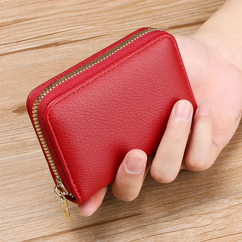 Multi-card Anti-demagnetization Card Case Men's and Women's Zipper Card Holder Large Capacity Compact Card Holder Wallet