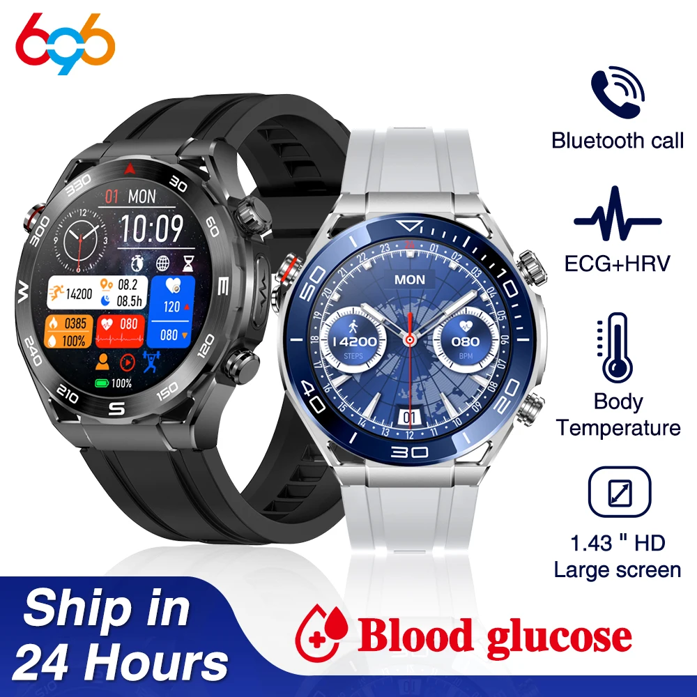 

Healthy Body Temperature Smart Watch Men Blue tooth Call Smartwatch Sports Heart Rate Blood Sugar HRV Waterproof For IOS Android
