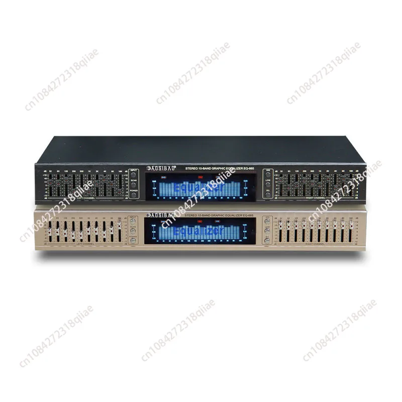 Фото 220В EQ665 Эквалайзер Hi-Fi для дома, двойной 10-полосный стереоэквалайзер с регулировкой высоких, средних и низких частот, со встроенным Bluetooth, новинка №2