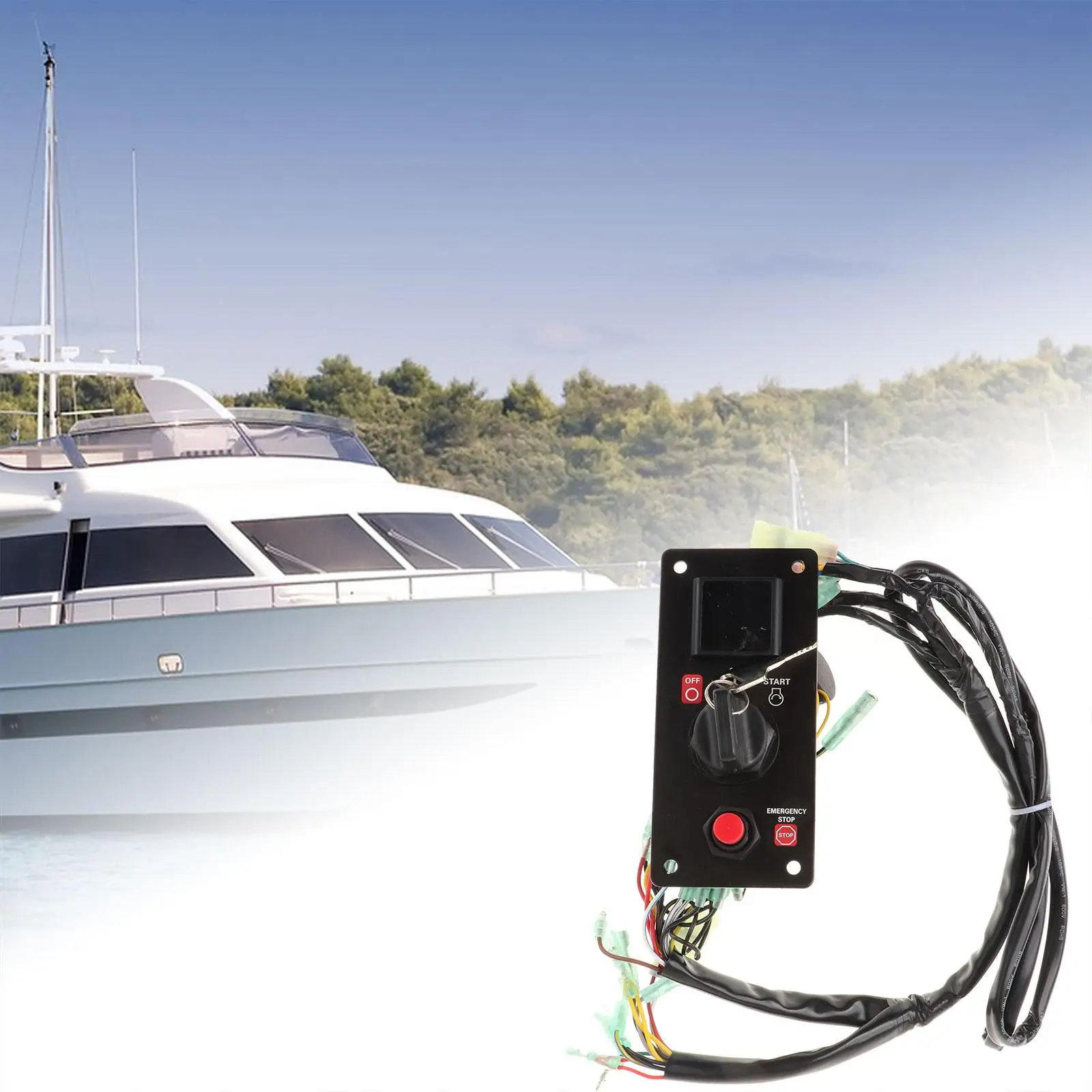 

Ignition Switch Panel 06323-zz5-764 with Keys on Off Start Replacement Parts for Honda Outboard Durable Easy Installation