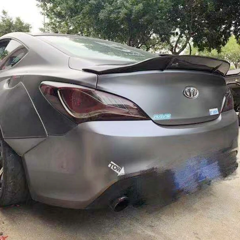 Фото Для Hyundai Genesis Coupe спойлер 2009 10 11 12 лет глянцевое углеродное волокно/FRP заднее крыло R style спойлер, аксессуары №2