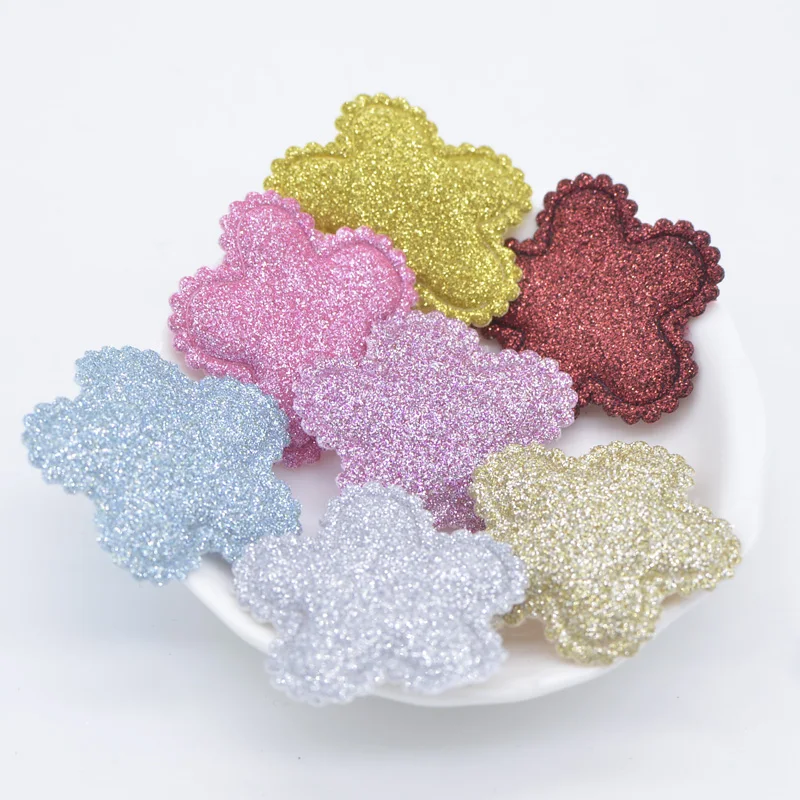 50 шт. 35 мм мягкая блестящая ткань Весенняя Цветочная аппликация для рукоделия