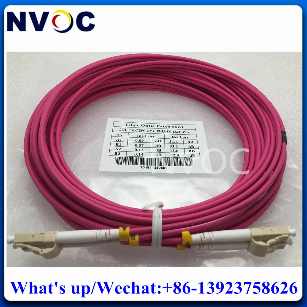 35Meter OM4 DX 3.0mm LSZH Pink Jacket LC-LC/ST Fiber ZipCord Patch Cord 35M LC-SC/FC Multi-Mode OM3 Cable Duplex Jumper |