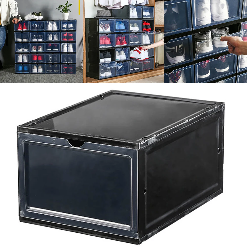 Складная коробка для хранения обуви, Домашний Прозрачный органайзер, коробка для обуви от AliExpress WW