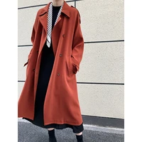 high end spring autumn women long trench coat fashion coat grace designer office women high quality womens tops double breasted