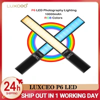 luxceo p6 led rgb video light 1300lm 2500k 6500k photography light ra95 with app remote control rechargeble battery 10000mah 18w