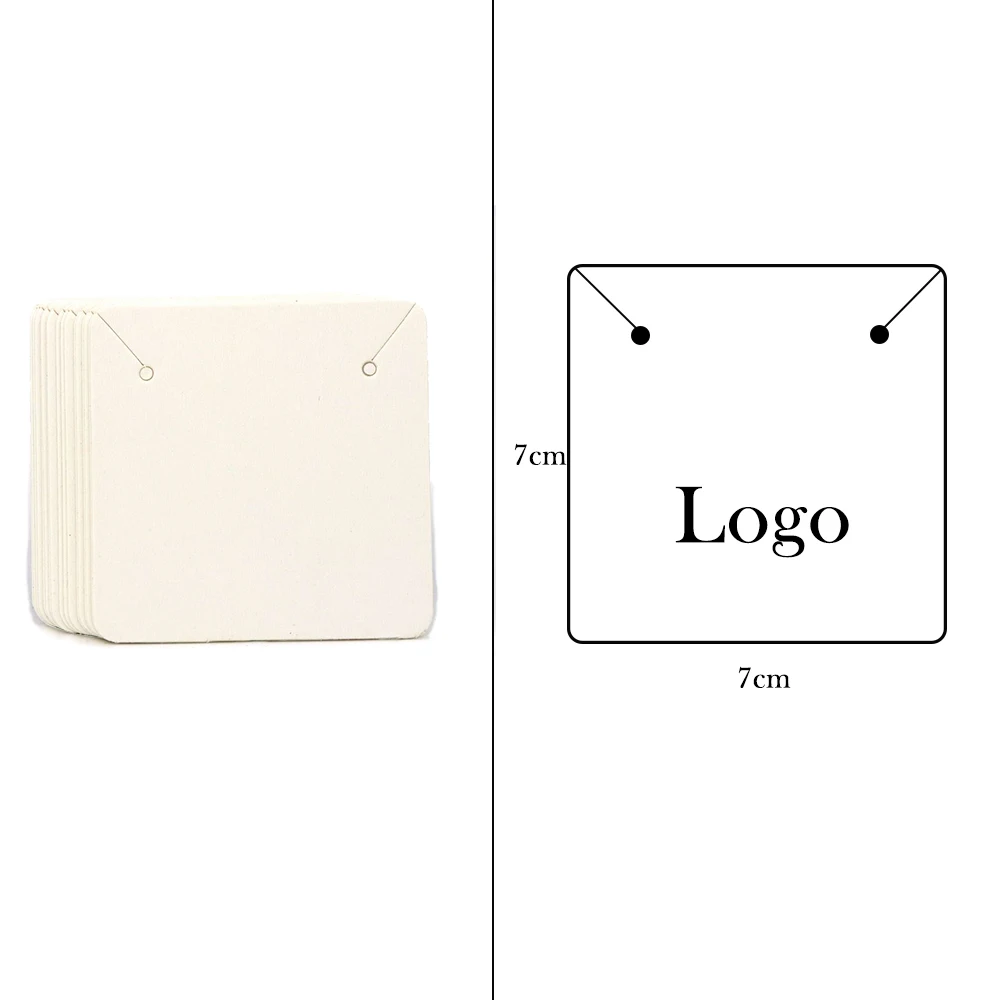100Pcs 19 Sizes White Black Brown Color Kraft Paper Customize Jewerly Earring Cards Holder Display Stand Packing Wholesale