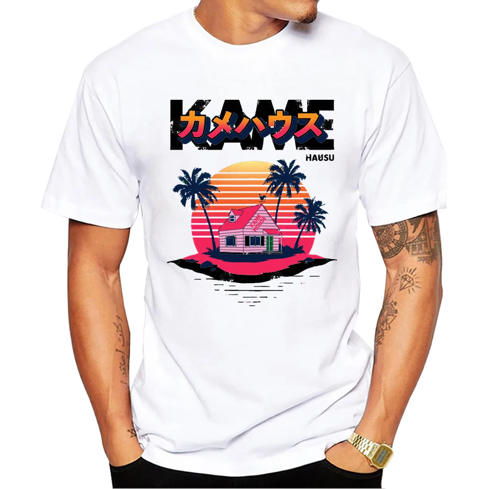 Teehub O-Ausschnitt Kurzarm männlich lässig Kame Haus Tops Vintage Streetwear Japan Anime Print Herren T-Shirt Herren Kleidung – Detail 5