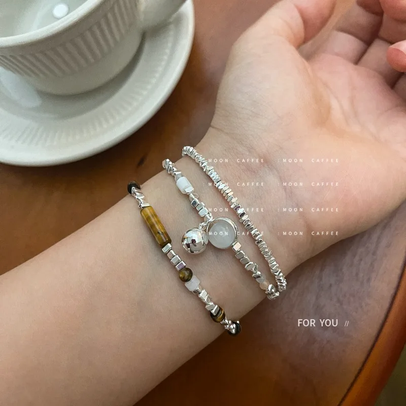 

LIMAX нишевый дизайн, разбитое серебро, бусины, искусственные камни, браслет из бисера, стиль ins, темпераментный лес, браслет