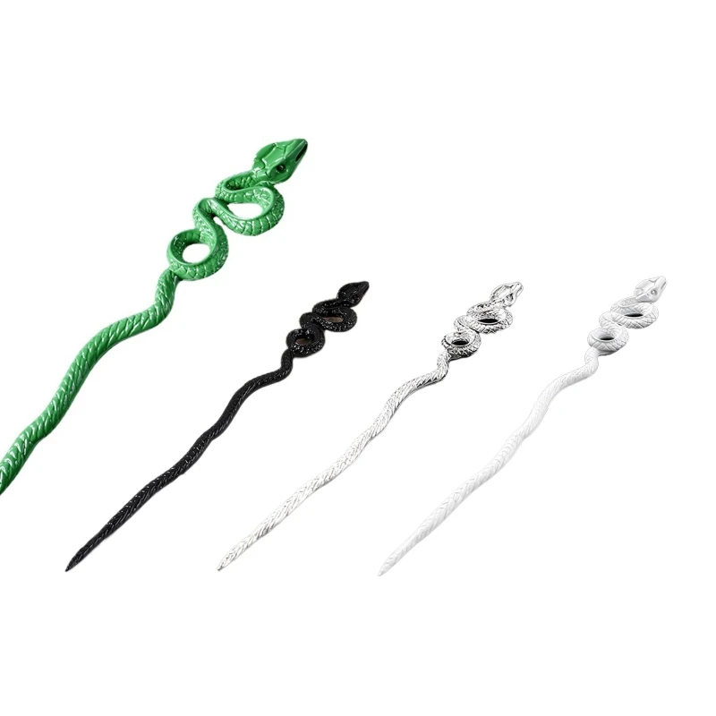 

HXBA Snake Shape Hair Pins Vintage Hair Sticks Chinese Hairstyle Chignon for Women