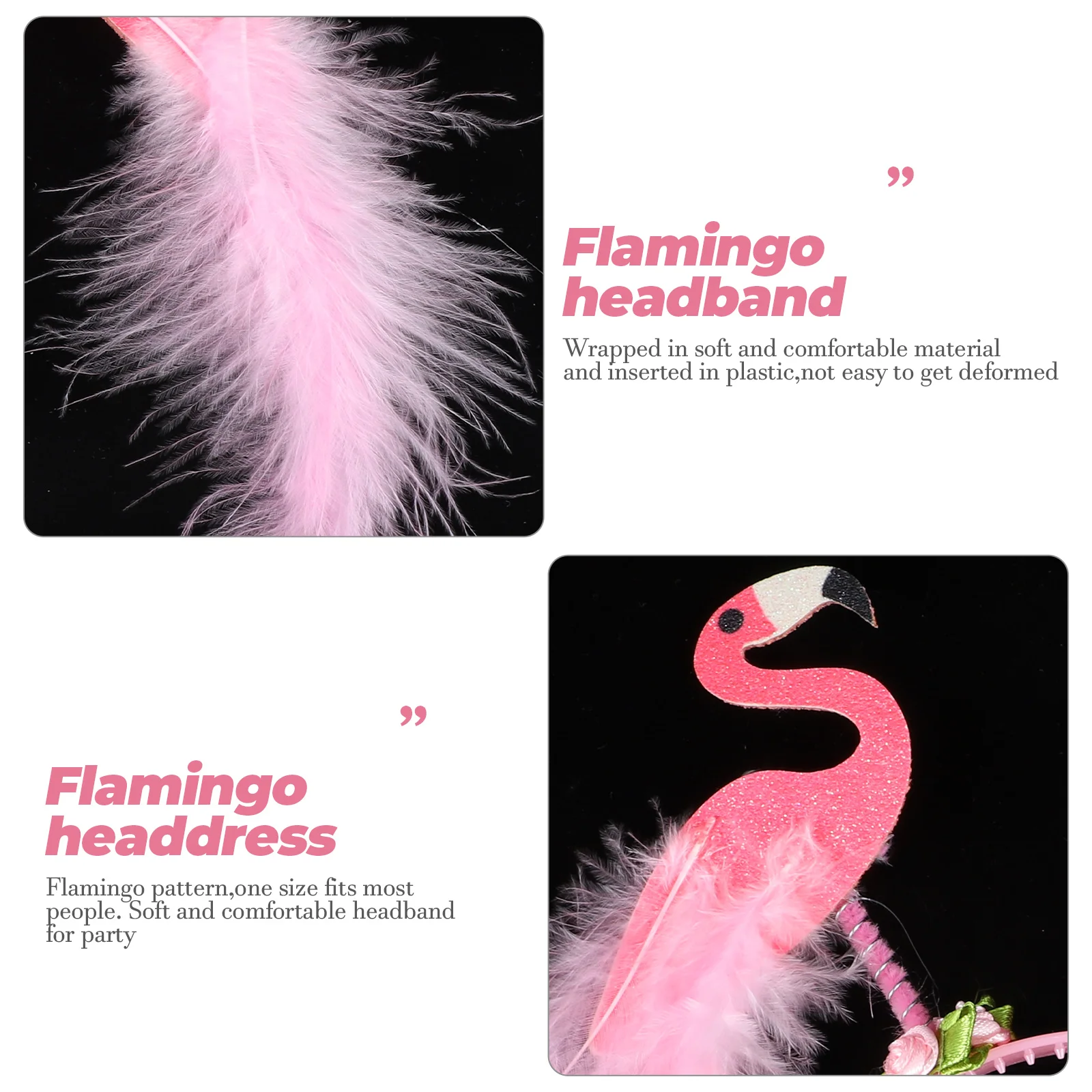 

Flamingo Headband Carnival Makeup Hair Wrap Headbands Summer Party Hawaiian Accessories Beach Tropical Headdress Favor Cosplay