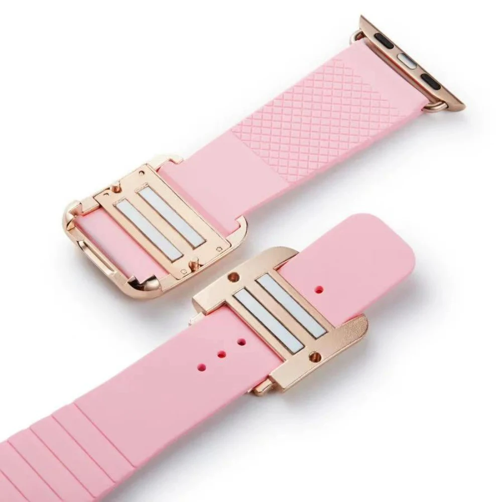 New Silicone Strap for Apple Watch 49mm 44mm 40mm 45mm 41mm 42mm38mm Magnetic Buckle Bracelet Wristband for Iwatch Ultra 87654SE